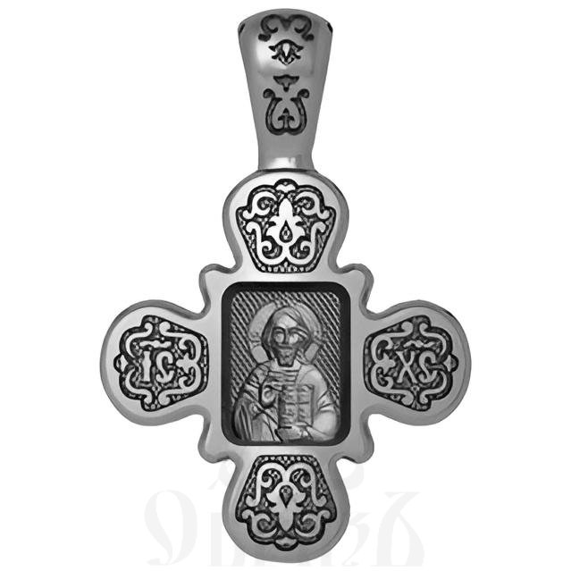 крест с образом господь вседержитель, серебро 925 проба с родированием (арт. 17.004р)