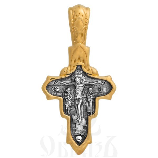 крест «распятие. смоленская икона божией матери», серебро 925 проба с золочением (арт. 101.079)