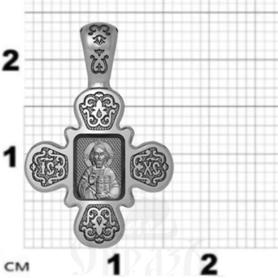 крест с образом господь вседержитель, серебро 925 проба с родированием (арт. 17.004р)