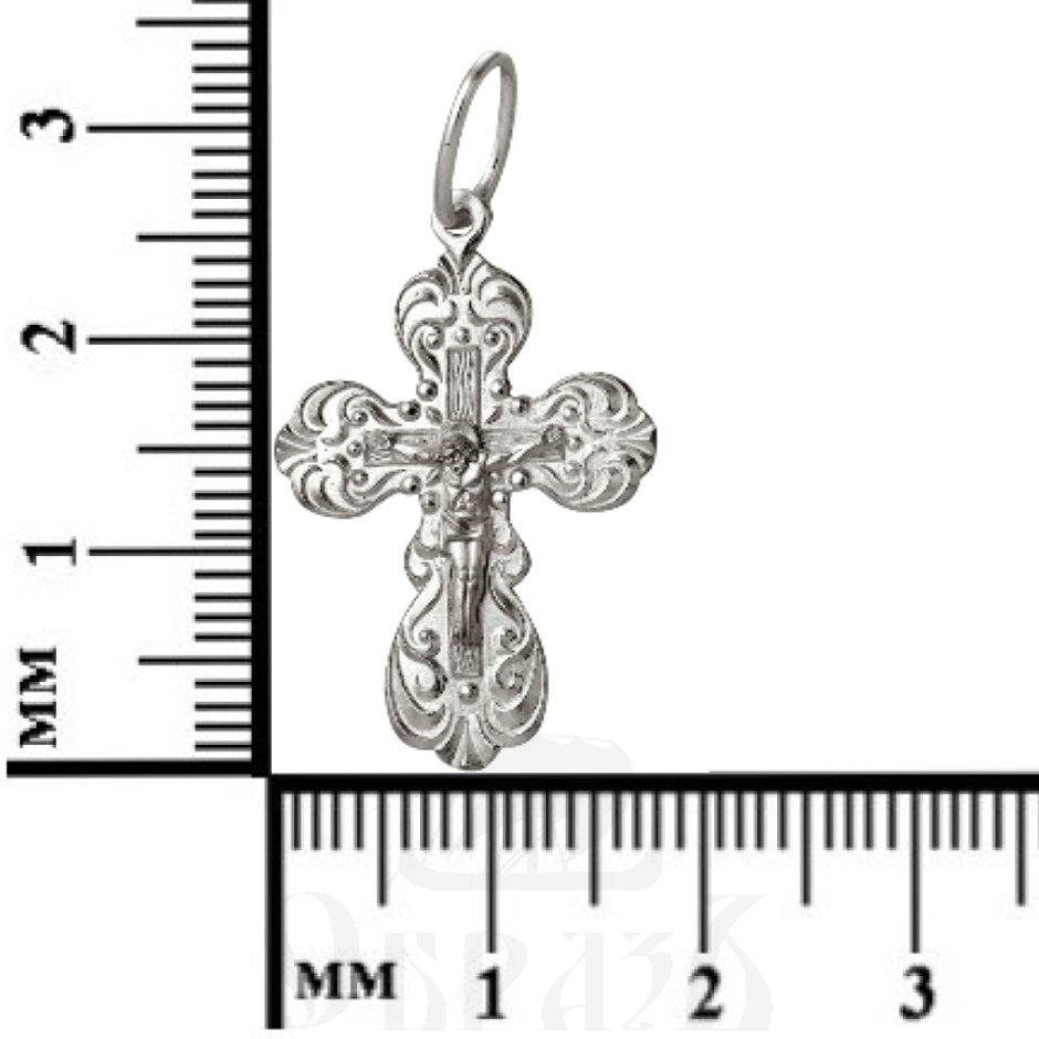 крест «распятие, молитва «спаси и сохрани», серебро 925 проба с родированием (арт. 1-160-8)